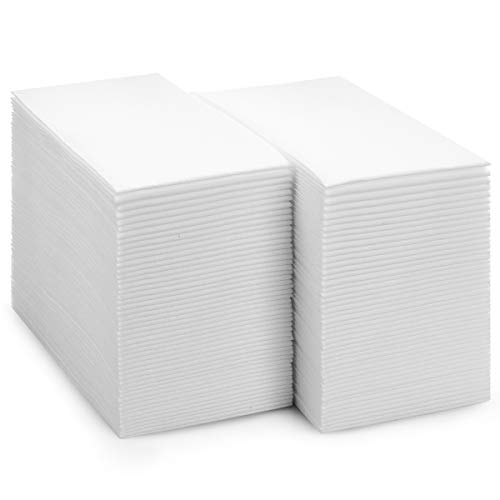 100Pack BloominGoods Disposable Bathroom Napkins LinenFeel Guest Towels ClothLike Hand Tissue Paper White 12 x 17 Made In USA
